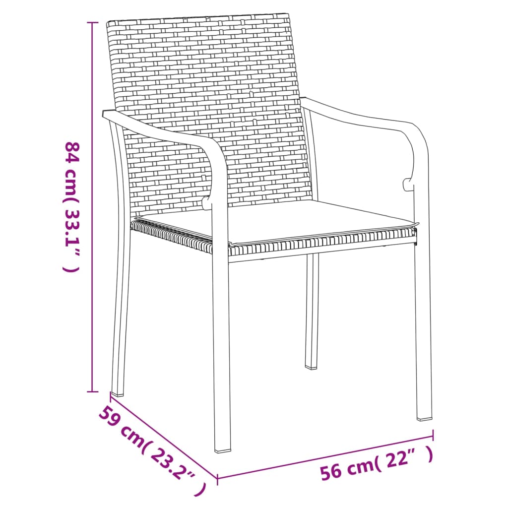 vidaXL Ensemble à manger de jardin 5 pcs coussins résine tressée acier