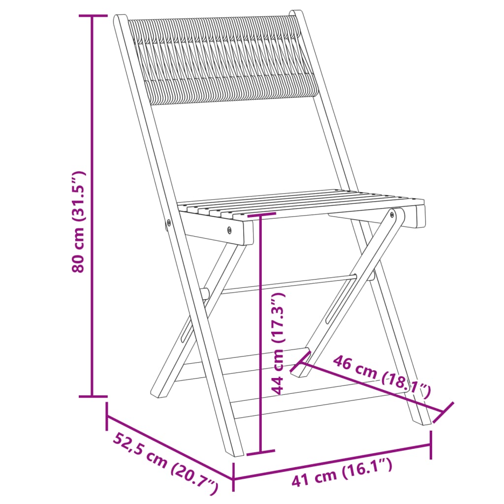 vidaXL Chaises de bistrot lot de 2 beige bois d'acacia et corde