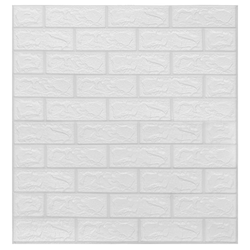 vidaXL Papier peint 3D autoadhésif Briques 10 pcs Blanc