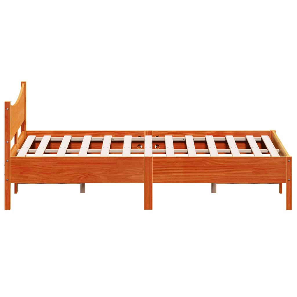 vidaXL Cadre de lit sans matelas cire marron 140x190cm bois pin massif