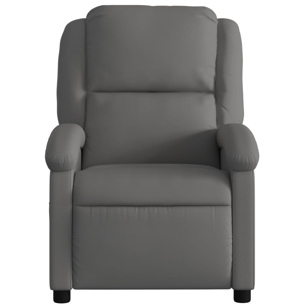 vidaXL Fauteuil inclinable gris cuir véritable