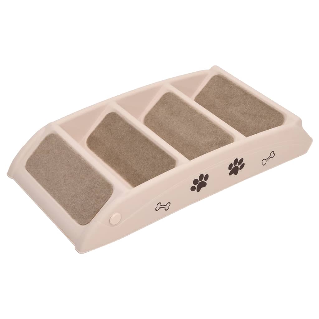 vidaXL Escaliers pliables pour chiens Crème 62x40x49,5 cm