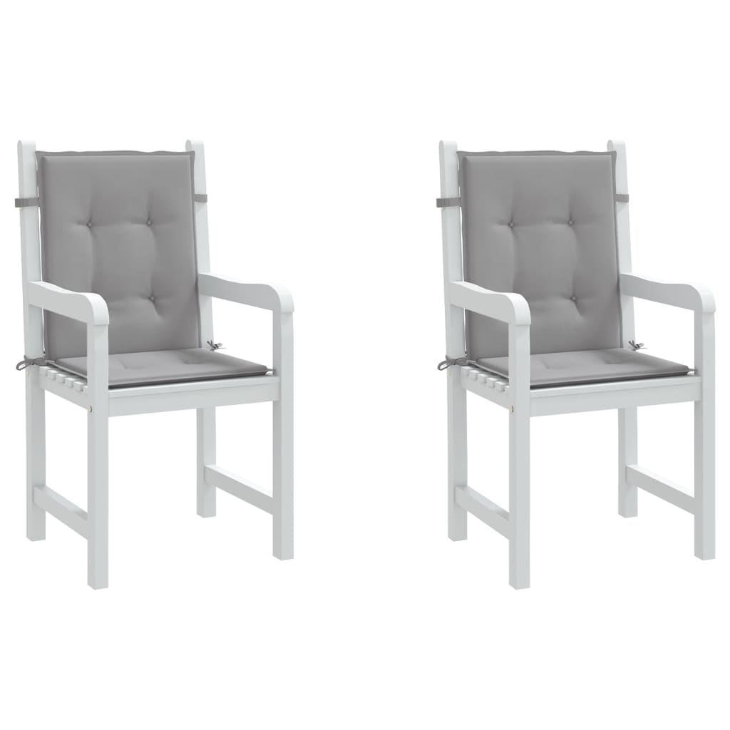 vidaXL Coussins de chaise de jardin à dossier bas lot de 2 gris