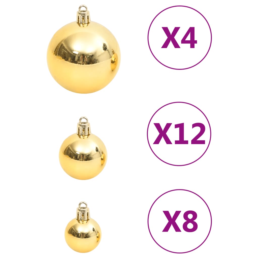 vidaXL Ensemble de boules de Noël 111 pièces doré polystyrène
