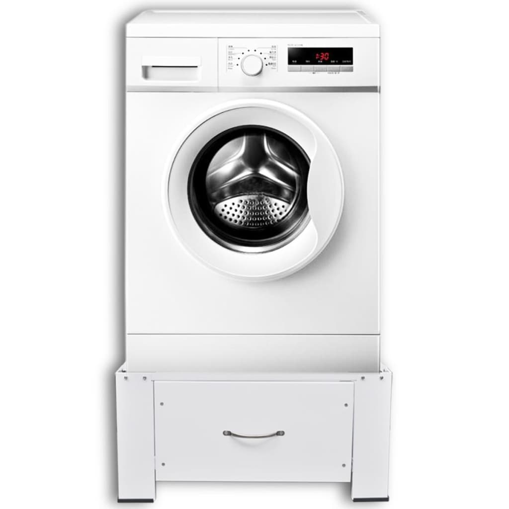 vidaXL Socle avec tiroir pour machine à laver Blanc