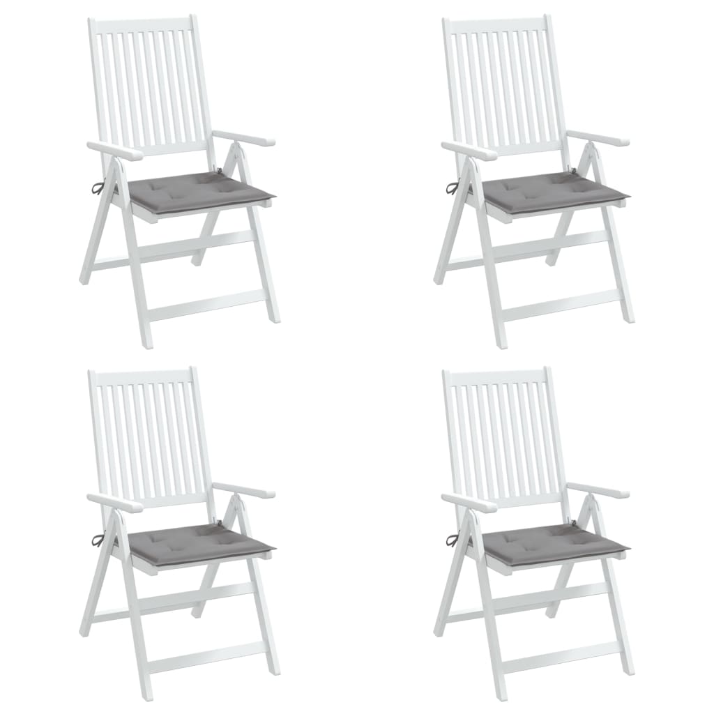 vidaXL Coussins de chaise jardin lot de 4 gris 50x50x3 cm tissu oxford