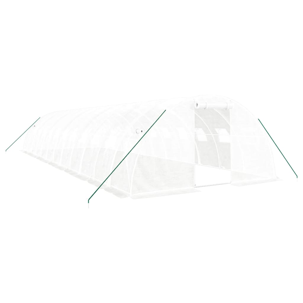 vidaXL Serre avec cadre en acier blanc 48 m² 12x4x2 m
