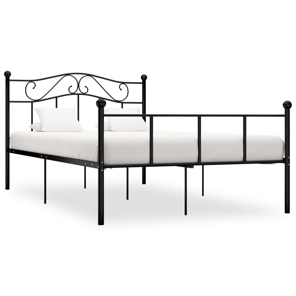 vidaXL Cadre de lit sans matelas noir métal 120x200 cm