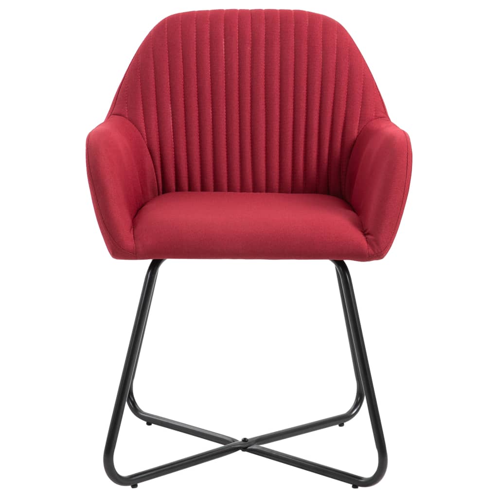 vidaXL Chaises à manger lot de 6 rouge bordeaux tissu