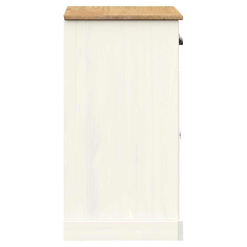 vidaXL Buffet avec tiroirs VIGO 78x40x75 cm blanc bois massif de pin