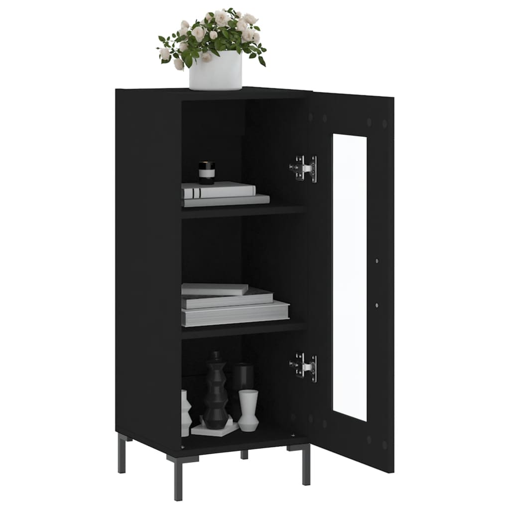 vidaXL Buffet Noir 34,5x34x90 cm Bois d'ingénierie