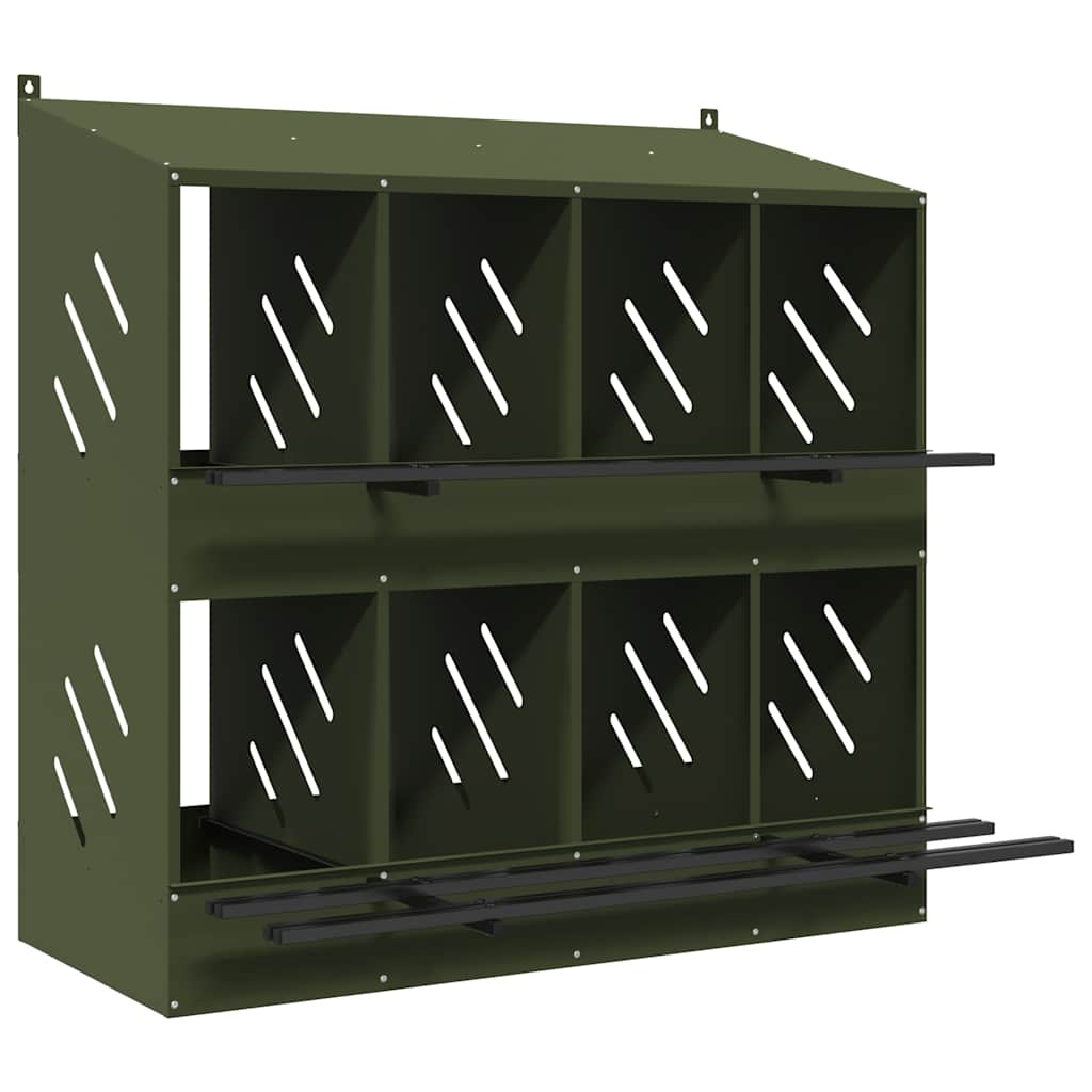 Nichoir à Poules 6 Cases En Métal Galvanisé - Avec Perchoir, Ventilation Et Rampe à œufs - Pour élevage Maison