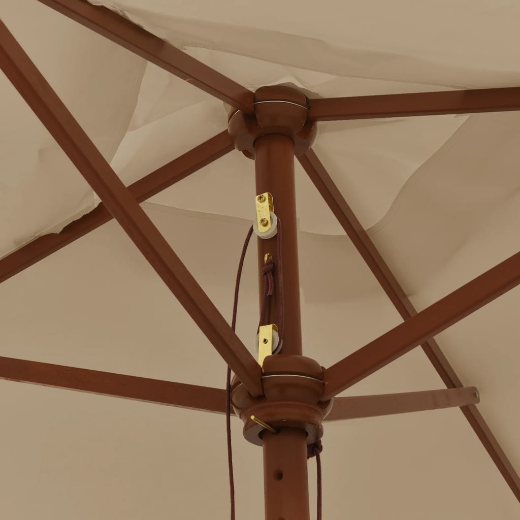 vidaXL Parasol de jardin avec mât en bois taupe 198x198x231 cm