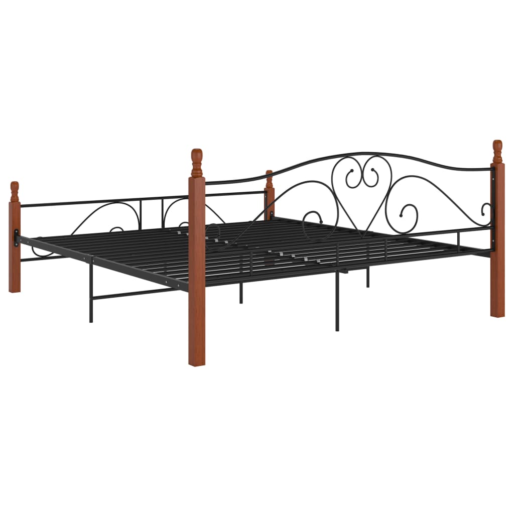 vidaXL Cadre de lit sans matelas noir métal 180x200 cm