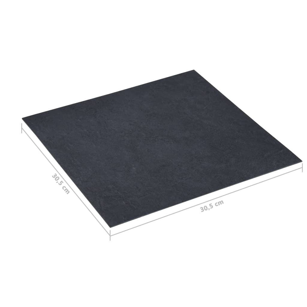 vidaXL Planches de plancher autoadhésives 5,11 m² PVC Noir Marbre
