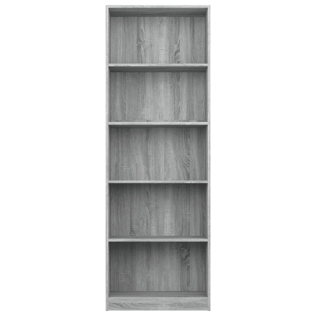 vidaXL Bibliothèque 5 niveaux Sonoma gris 60x24x175 cm