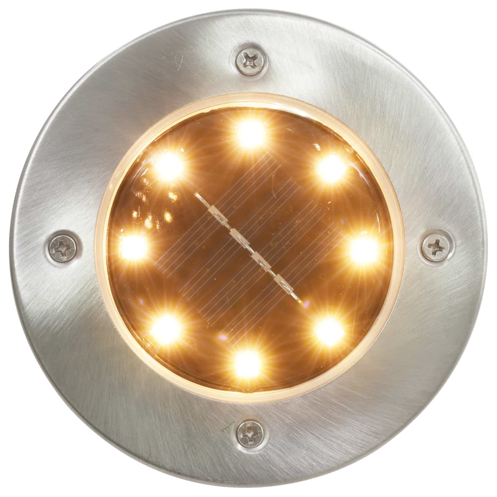 vidaXL Lampe solaire au sol 8 pcs Lumières LED blanches chaudes