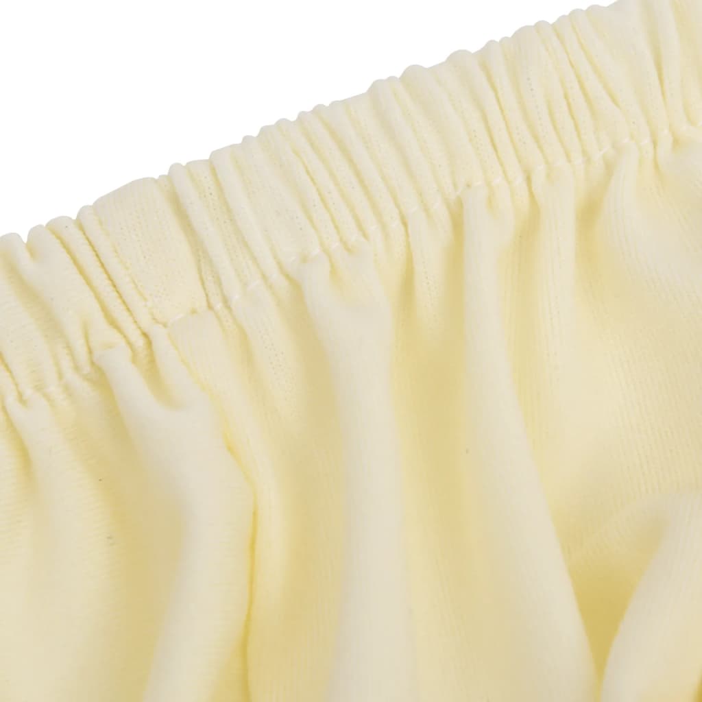 vidaXL Housse extensible de canapé 2 places Crème Jersey de polyester