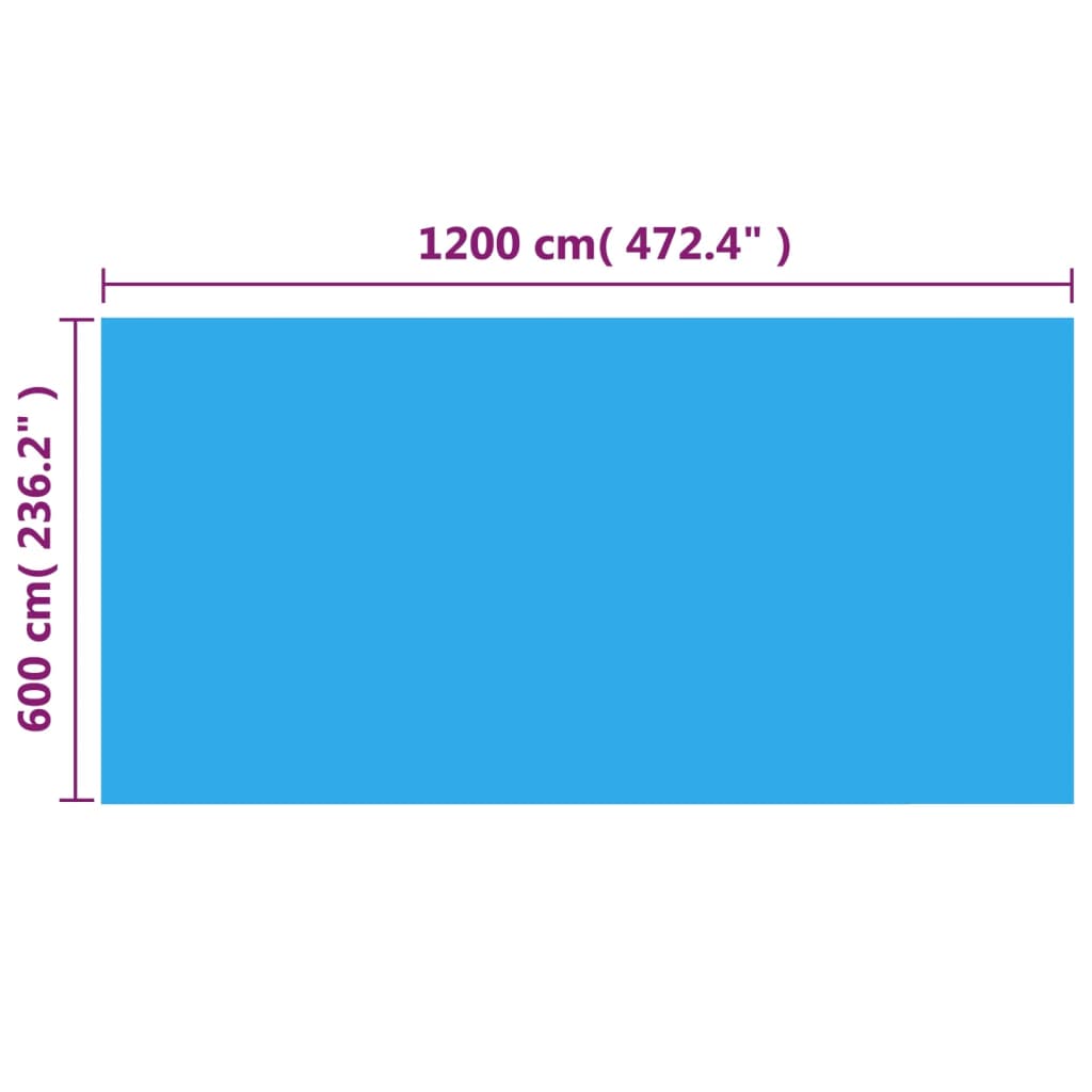 vidaXL Couverture de piscine rectangulaire 1200x600 cm PE Bleu