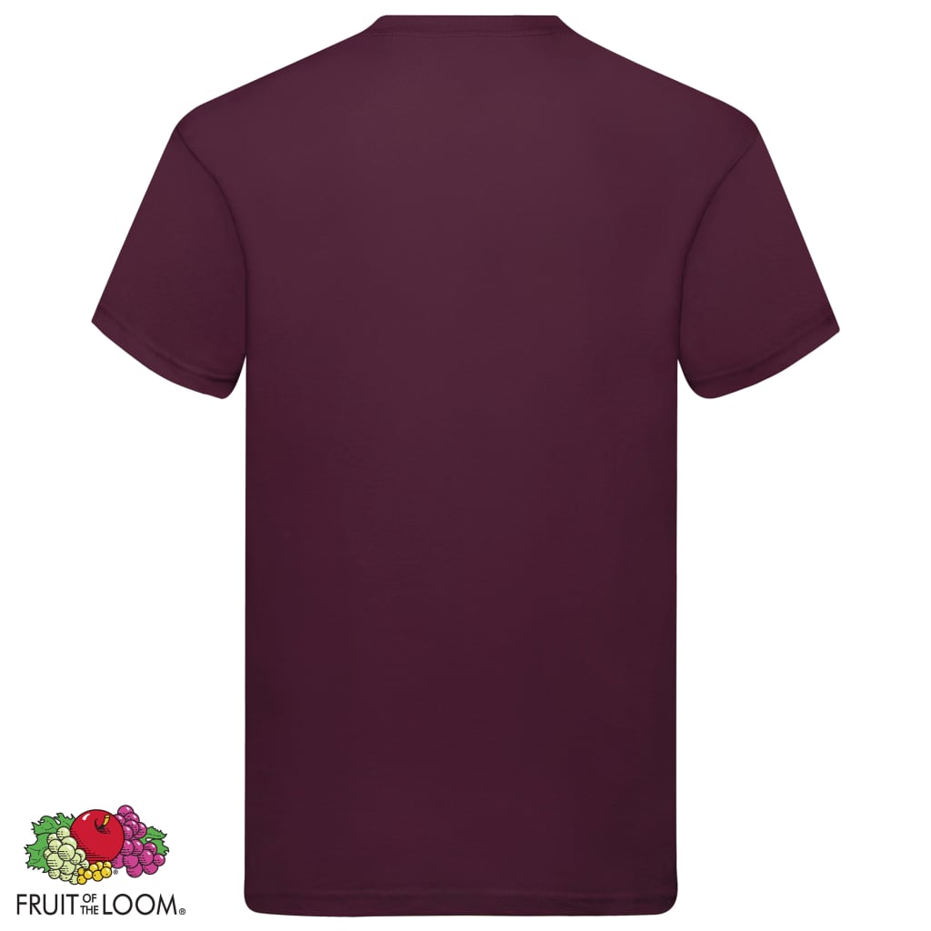 Fruit of the Loom T-shirts originaux 5 pcs Bordeaux XXL Coton