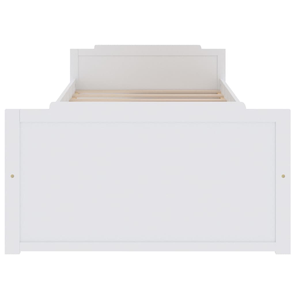 vidaXL Cadre de lit avec tiroirs Blanc Bois de pin massif 90x200 cm