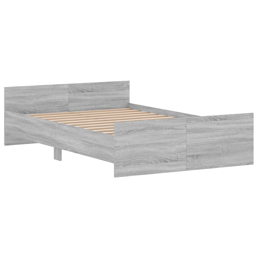 vidaXL Cadre de lit tête de lit et pied de lit sonoma gris 120x200 cm