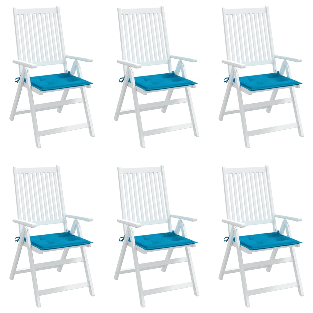 vidaXL Coussins de chaise jardin lot de 6 bleu 40x40x3 cm tissu oxford