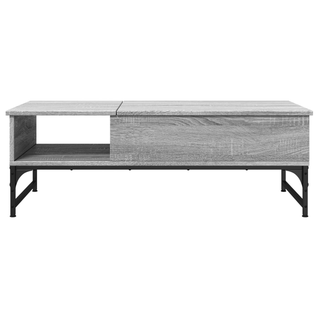 vidaXL Table basse sonoma gris 100x50x35 cm bois d'ingénierie et métal