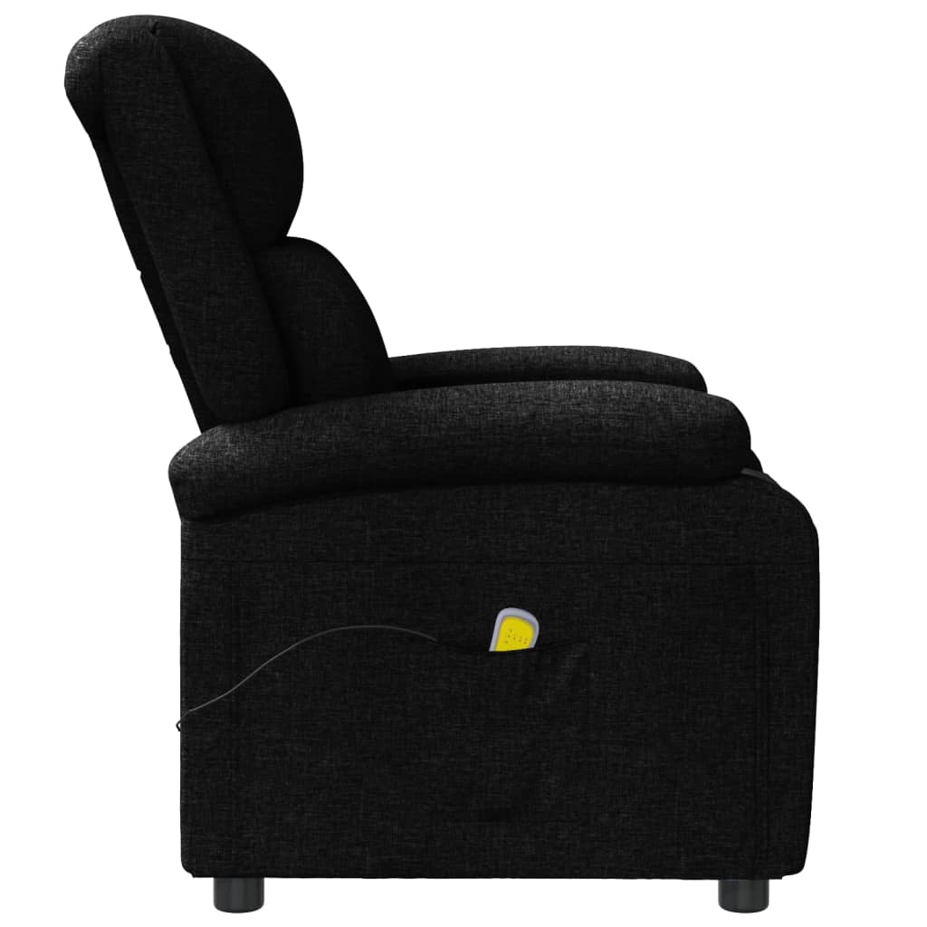 vidaXL Fauteuil de massage Noir Tissu