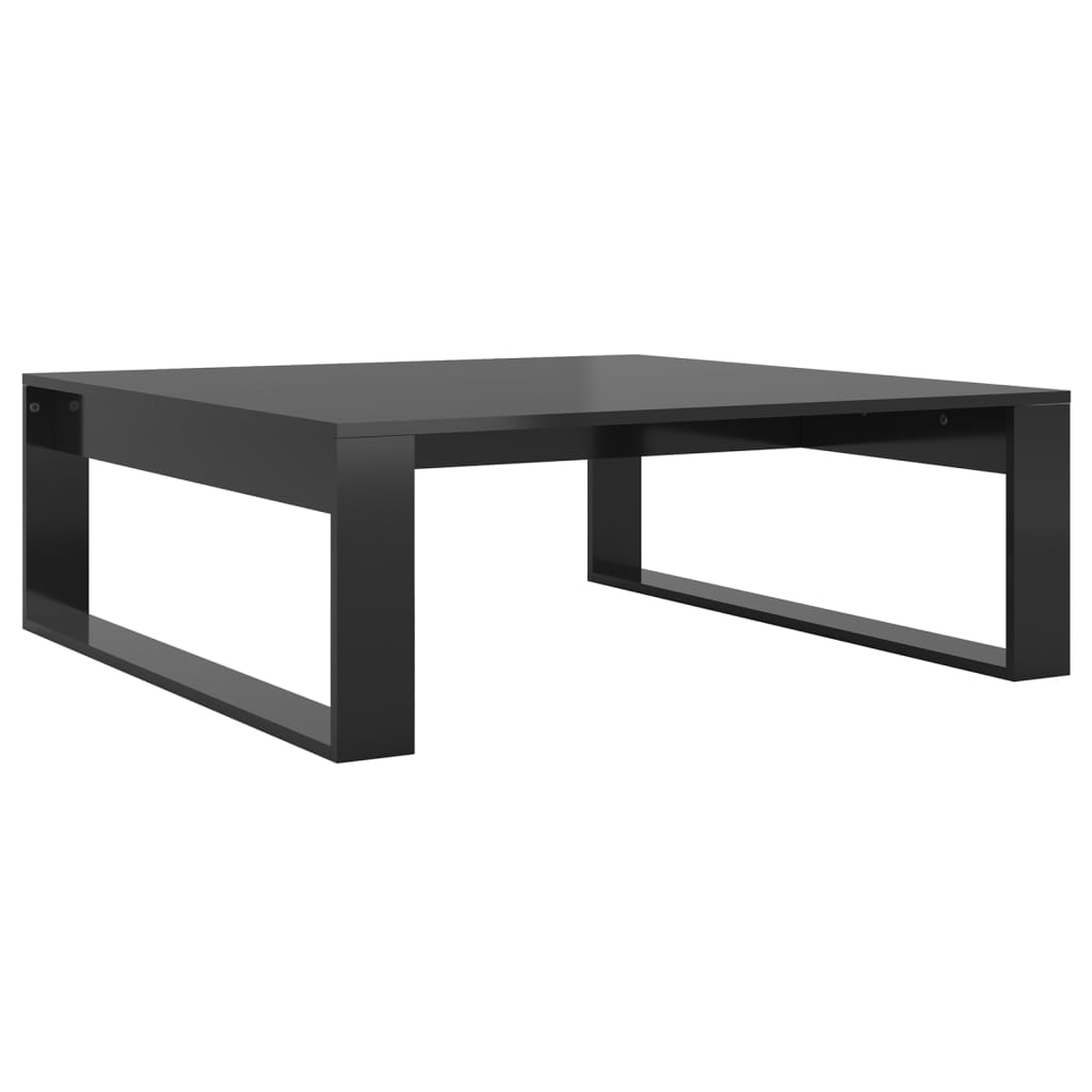 vidaXL Table basse Noir brillant 100x100x35 cm Aggloméré
