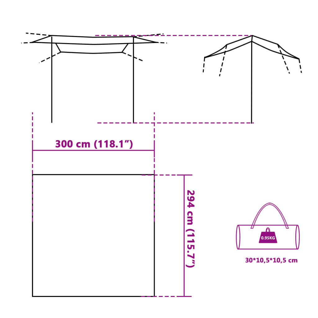 vidaXL Bâche de camping vert 300x294 cm imperméable