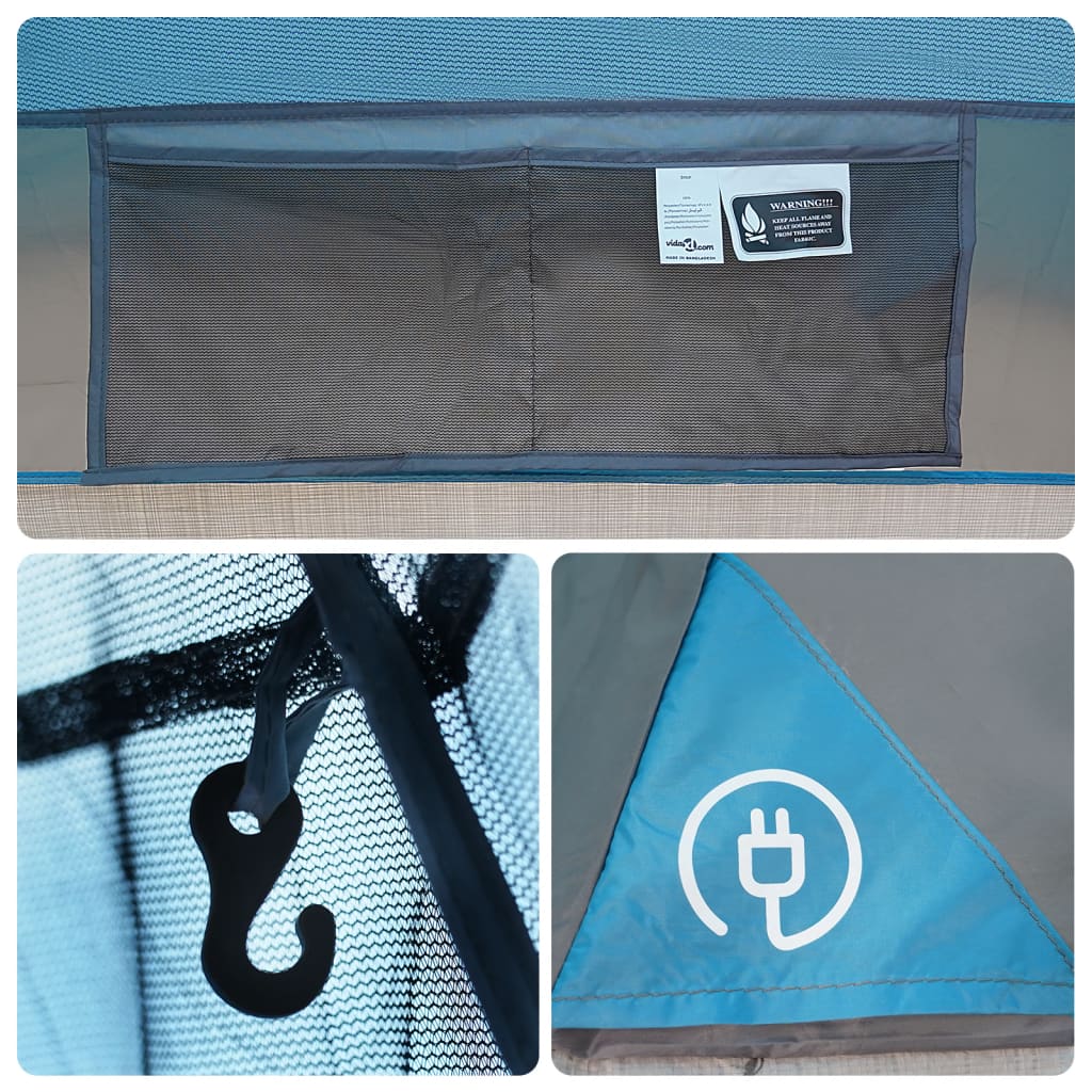 vidaXL Tente familiale tipi 6 personnes bleu imperméable