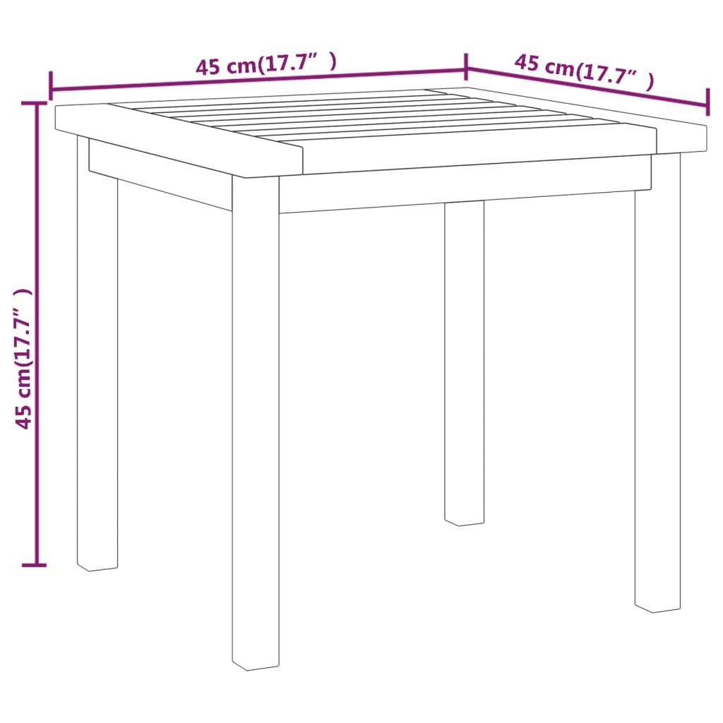 vidaXL Table d'appoint 45x45x45 cm Bois massif de teck