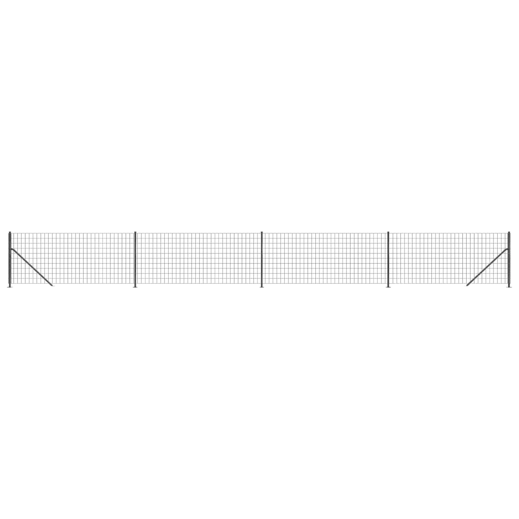 vidaXL Clôture en treillis métallique avec bride anthracite 0,8x10 m