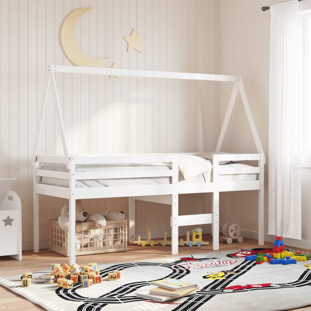 vidaXL Toit de lit pour enfants blanc 199x80,5x88cm bois de pin massif