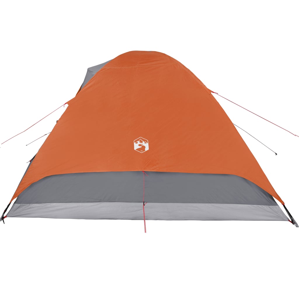 vidaXL Tente de camping à dôme 6 personnes gris et orange imperméable