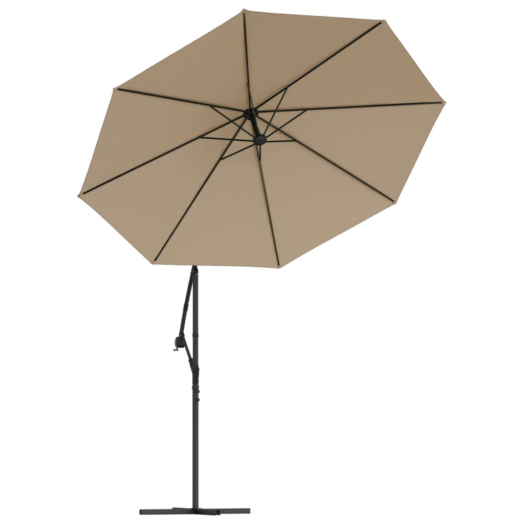 vidaXL Tissu de remplacement pour parasol déporté taupe 300 cm