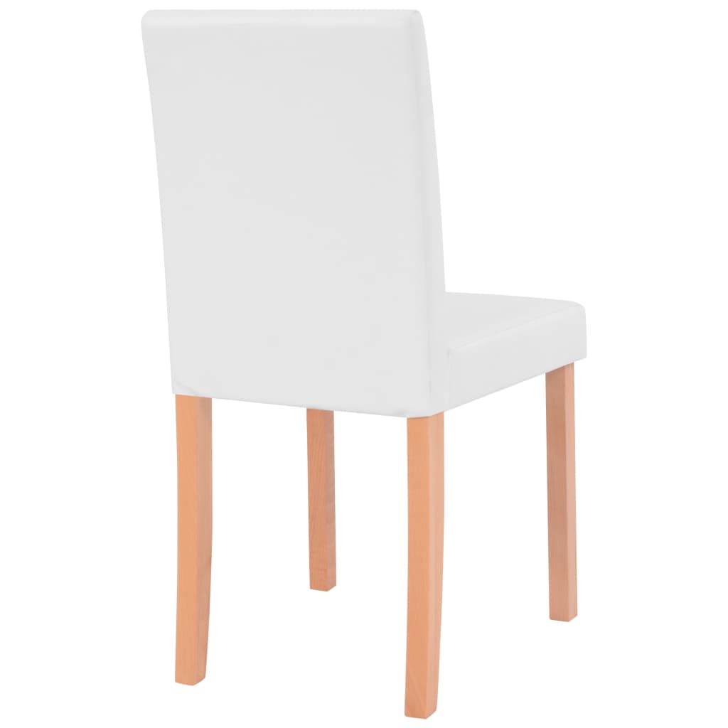 vidaXL Table et chaises 7 pcs Cuir synthétique Chêne Couleur crème