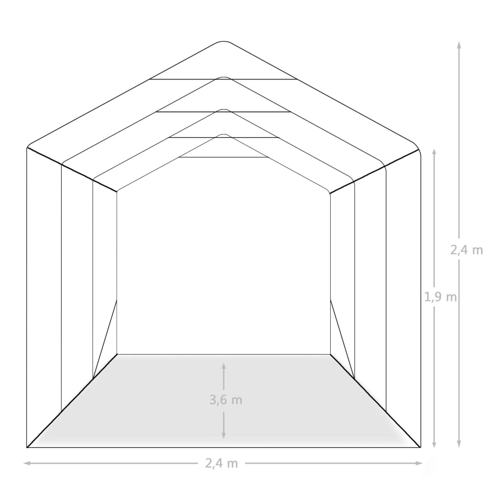 vidaXL Tente de garage PVC 2,4x3,6 m Vert