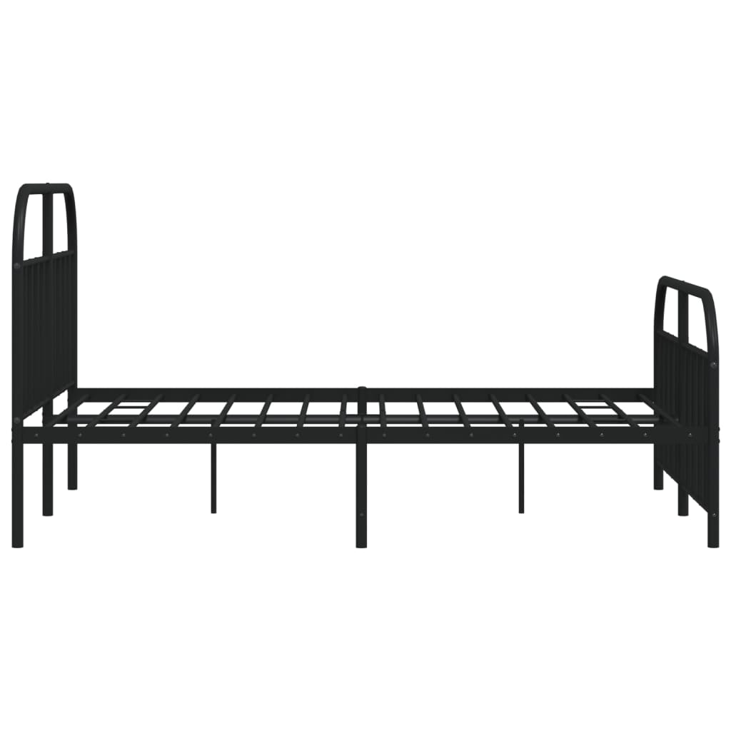 vidaXL Cadre de lit métal sans matelas avec pied de lit noir 135x190cm