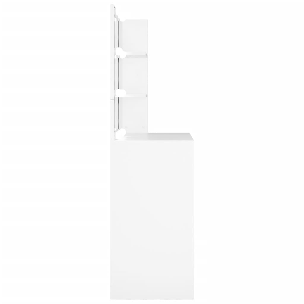 vidaXL Coiffeuse avec LED Blanc 74,5x40x141 cm