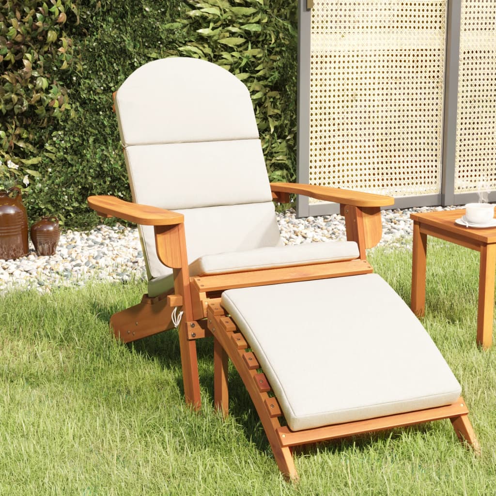 vidaXL Chaise de jardin Adirondack et repose-pieds bois massif acacia