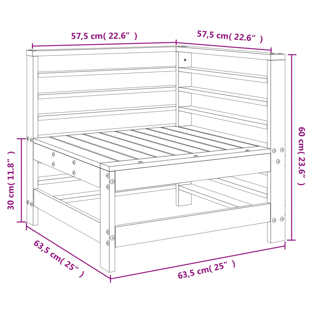 vidaXL Canapé d'angle de jardin bois massif douglas