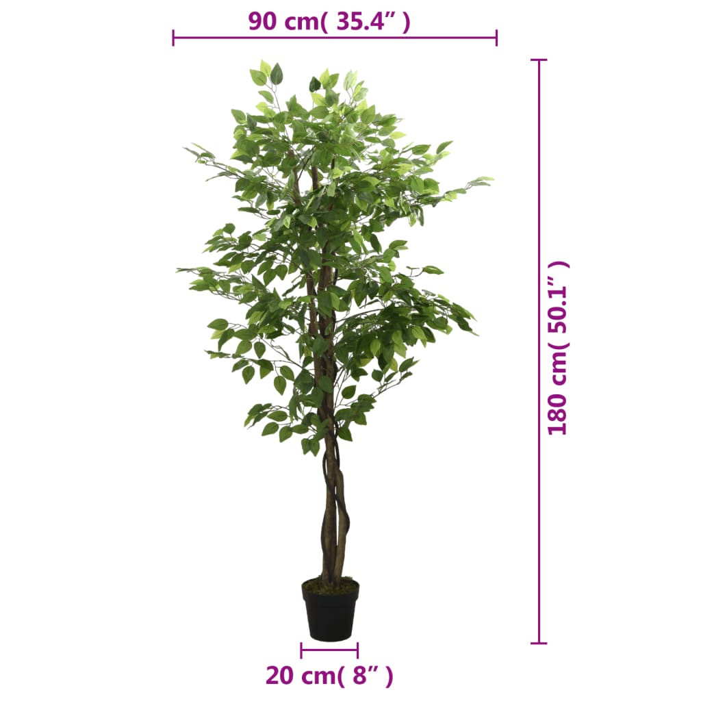 vidaXL Ficus artificiel 1008 feuilles 180 cm vert