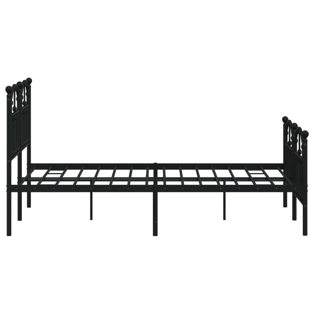 vidaXL Cadre de lit métal sans matelas avec pied de lit noir 120x190cm