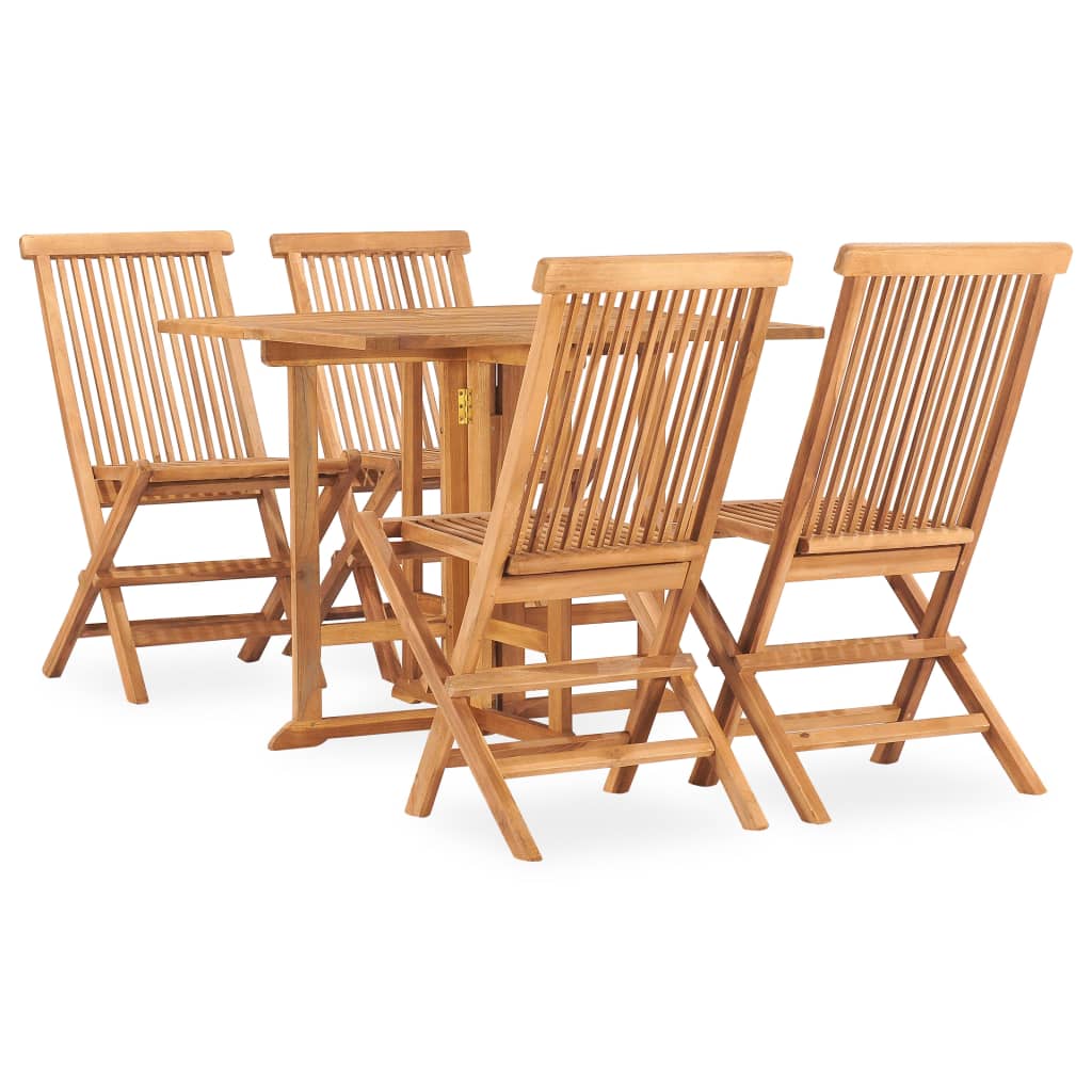 vidaXL Ensemble à manger d'extérieur pliable 5 pcs Bois solide de teck