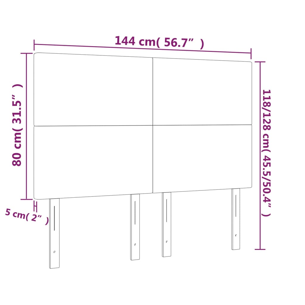 vidaXL Têtes de lit 4 pcs Marron 72x5x78/88 cm Similicuir