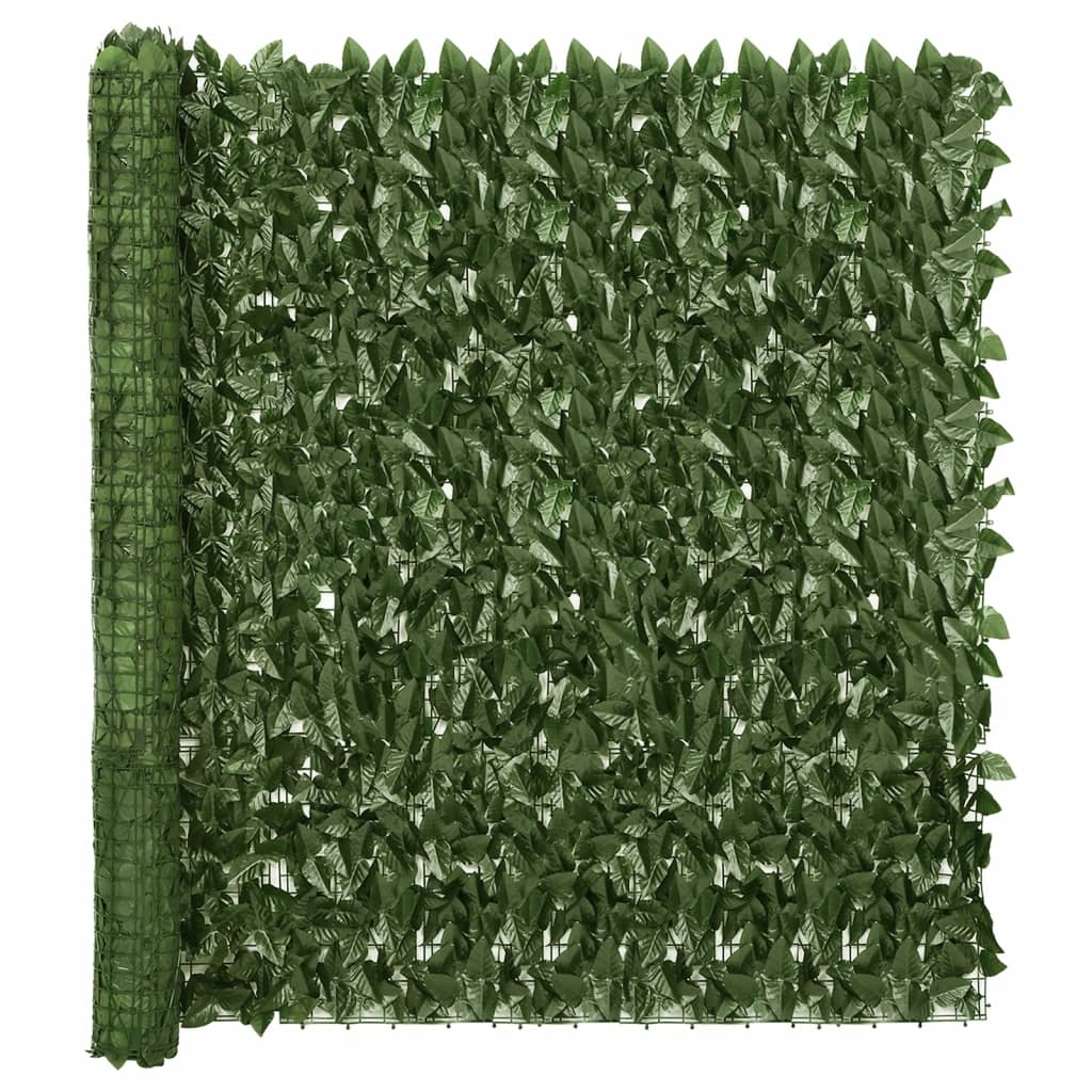vidaXL Écran de balcon avec feuilles vert foncé 400x150 cm