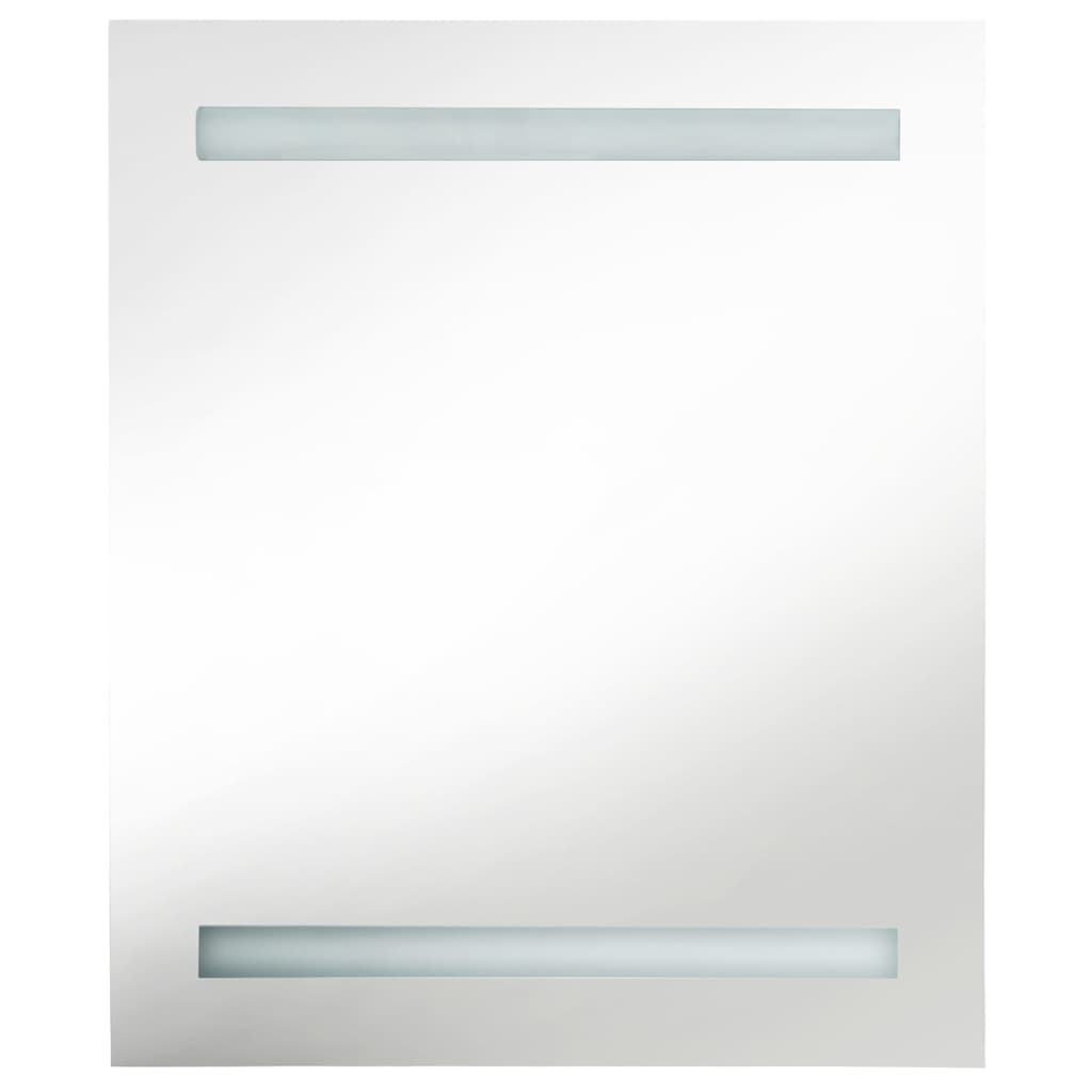 vidaXL Armoire de salle de bain à miroir LED blanc brillant 50x14x60cm