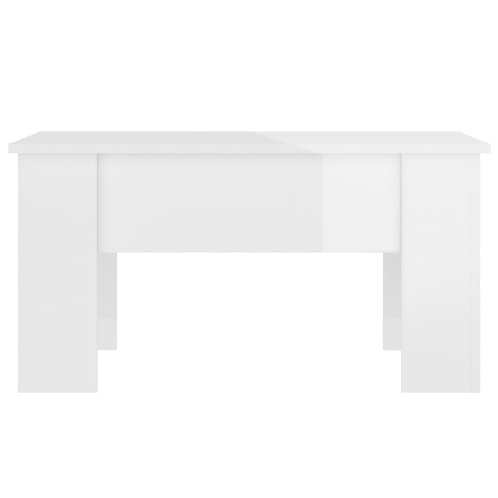 vidaXL Table basse Blanc brillant 79x49x41 cm Bois d'ingénierie